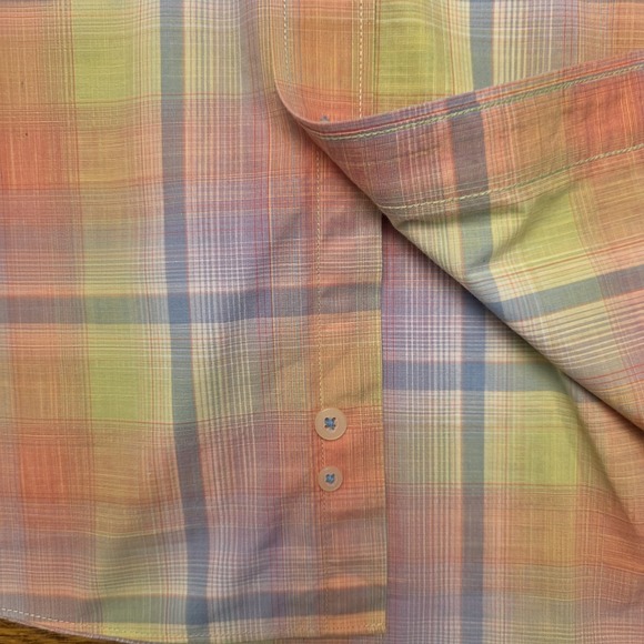 Alan‎ Flusser Large Pink Plaid Long Sleeve Button Up Shirt  Preppy Dress Work - Picture 4 of 16